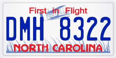 NC license plate DMH8322