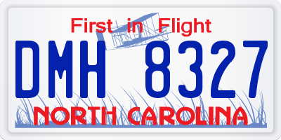 NC license plate DMH8327