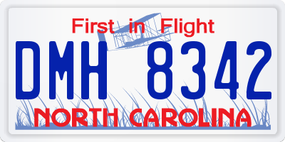 NC license plate DMH8342
