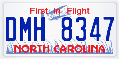NC license plate DMH8347