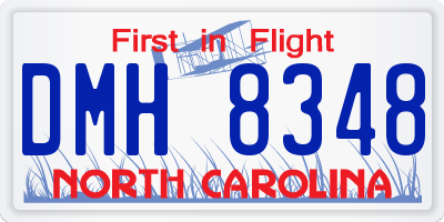 NC license plate DMH8348
