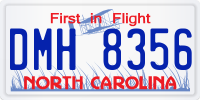 NC license plate DMH8356