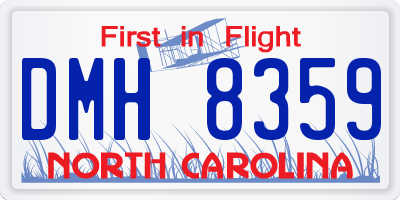 NC license plate DMH8359