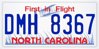 NC license plate DMH8367