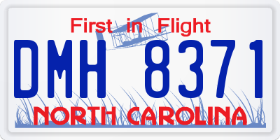 NC license plate DMH8371