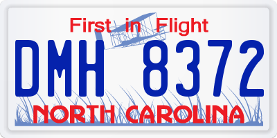 NC license plate DMH8372