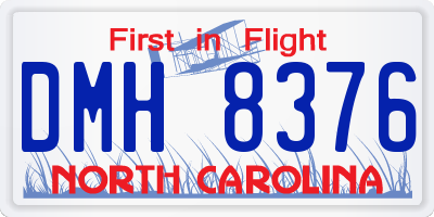 NC license plate DMH8376