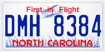 NC license plate DMH8384