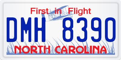 NC license plate DMH8390