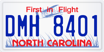 NC license plate DMH8401