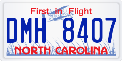 NC license plate DMH8407