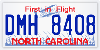 NC license plate DMH8408
