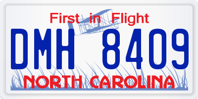 NC license plate DMH8409