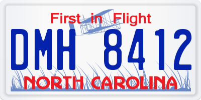 NC license plate DMH8412