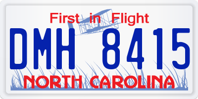 NC license plate DMH8415