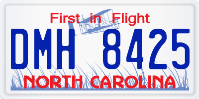 NC license plate DMH8425