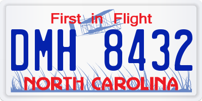 NC license plate DMH8432