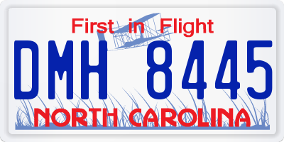 NC license plate DMH8445