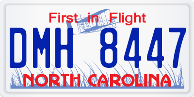 NC license plate DMH8447