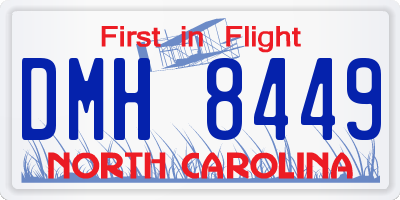NC license plate DMH8449