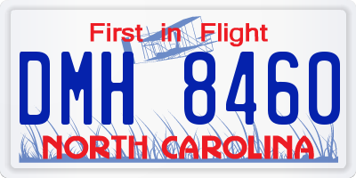 NC license plate DMH8460