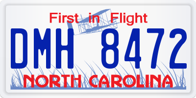 NC license plate DMH8472