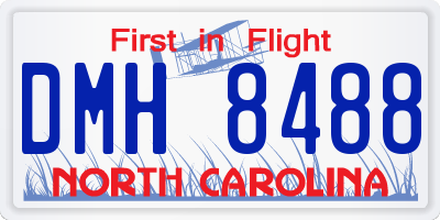 NC license plate DMH8488