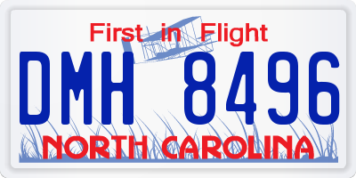 NC license plate DMH8496