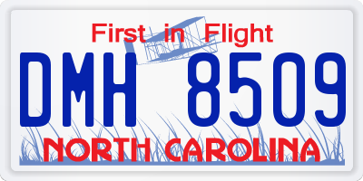 NC license plate DMH8509