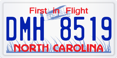 NC license plate DMH8519