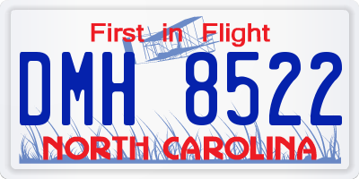 NC license plate DMH8522