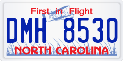 NC license plate DMH8530