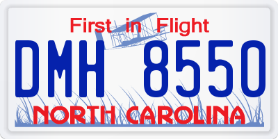 NC license plate DMH8550