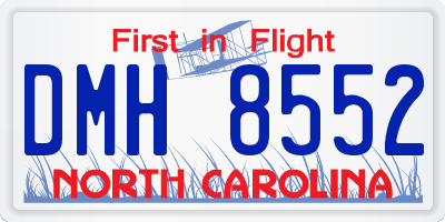 NC license plate DMH8552