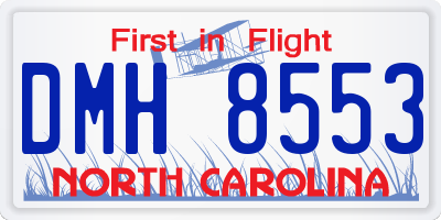 NC license plate DMH8553