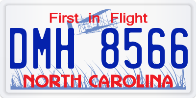 NC license plate DMH8566