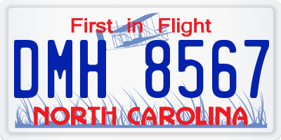 NC license plate DMH8567