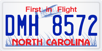 NC license plate DMH8572