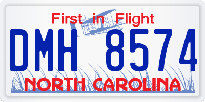 NC license plate DMH8574