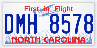 NC license plate DMH8578