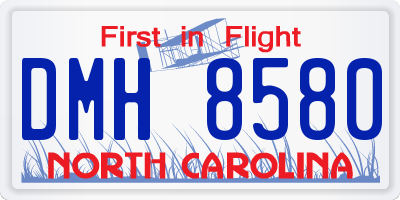 NC license plate DMH8580