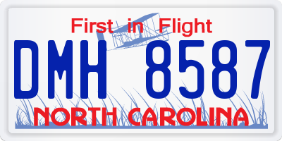 NC license plate DMH8587