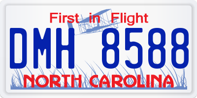 NC license plate DMH8588
