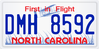 NC license plate DMH8592