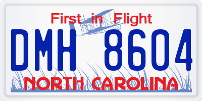 NC license plate DMH8604