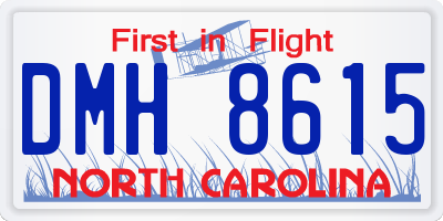 NC license plate DMH8615