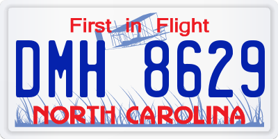 NC license plate DMH8629