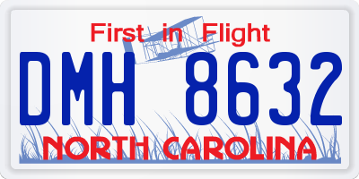 NC license plate DMH8632