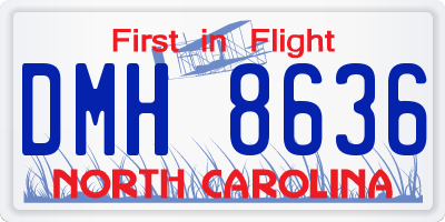 NC license plate DMH8636