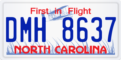 NC license plate DMH8637
